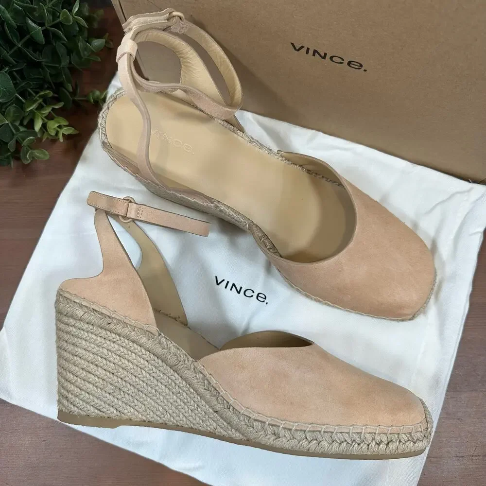 Vince Women's Cecilia Ankle Strap Espadrille Wedge‎ Sandals Size 11 $325